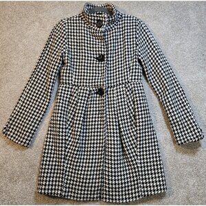 Bitten Sarah Jessica Parker Coat Wool Blend Herringbone Lined Pockets Women's XS